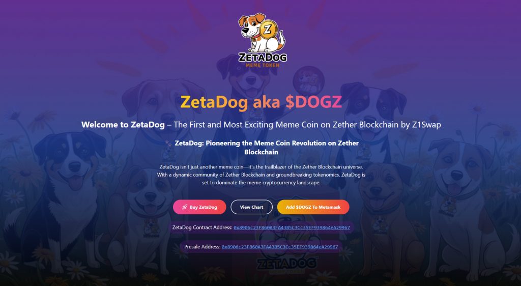 Zether Cloud News - ZetaDog Meme token is launched!